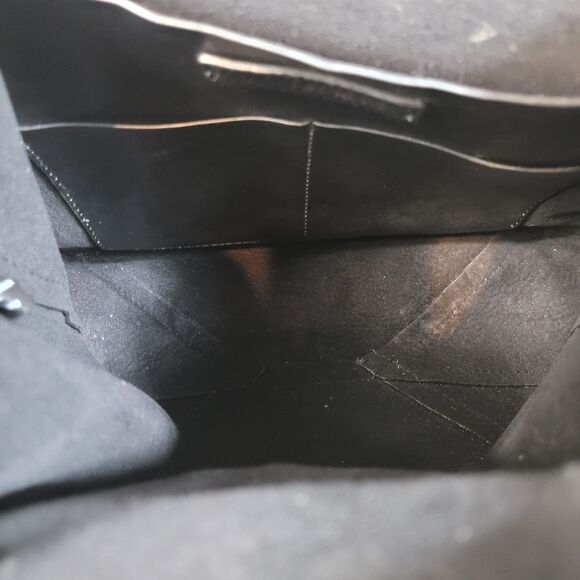 Michael Kors Junie Flap Medium Black Pebble Leather Backpack Handbag Goldl Logo - Picture 7 of 9